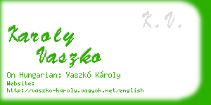 karoly vaszko business card