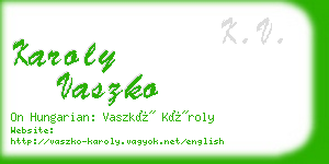 karoly vaszko business card
